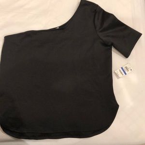 Black one shoulder top